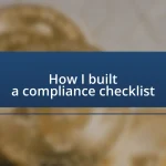 How I built a compliance checklist