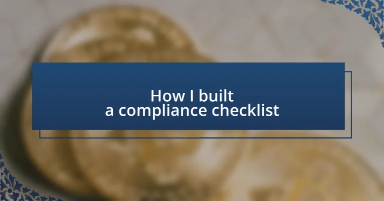 How I built a compliance checklist