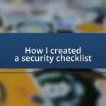 How I created a security checklist