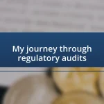 My journey through regulatory audits