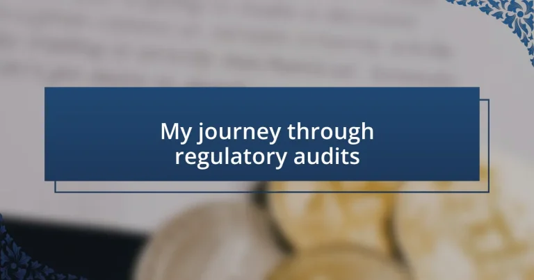 My journey through regulatory audits