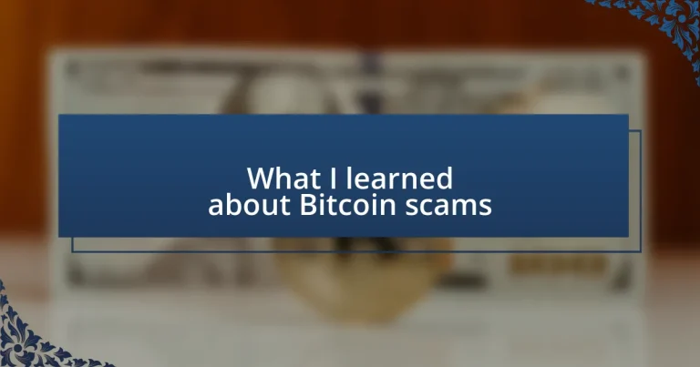 What I learned about Bitcoin scams