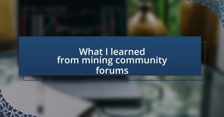 What I learned from mining community forums