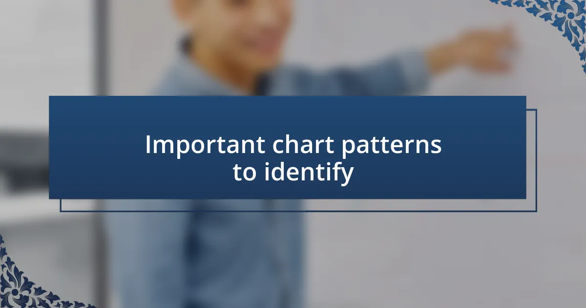 Important chart patterns to identify