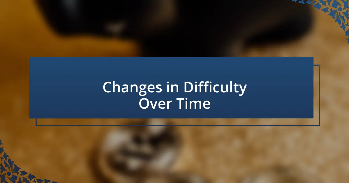 Changes in Difficulty Over Time