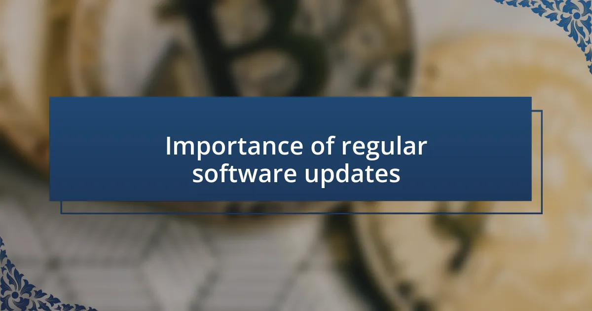 Importance of regular software updates