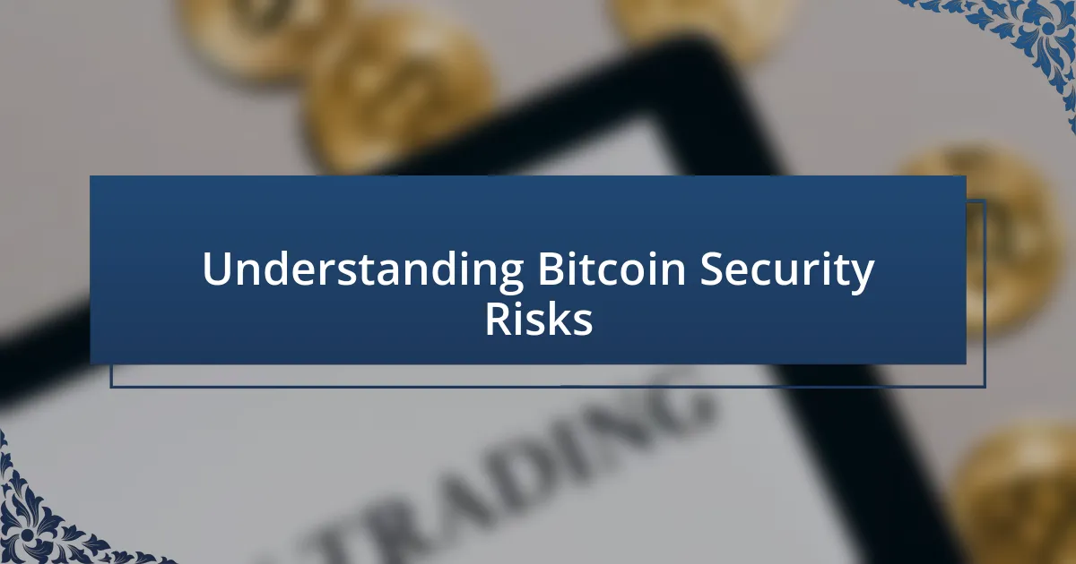 Understanding Bitcoin Security Risks