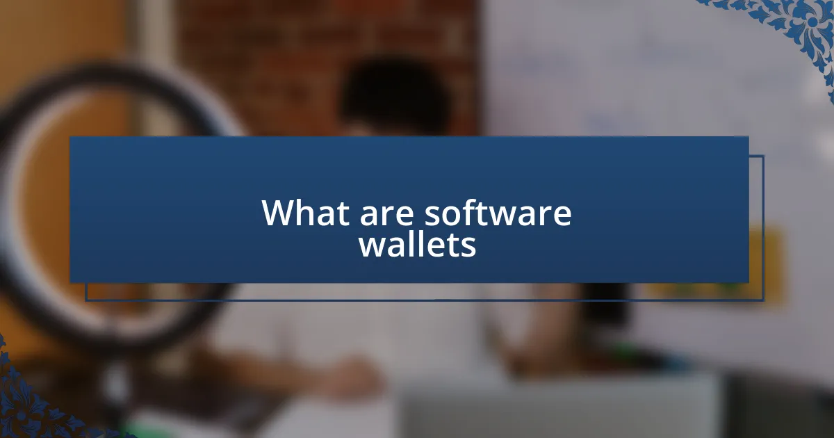 What are software wallets