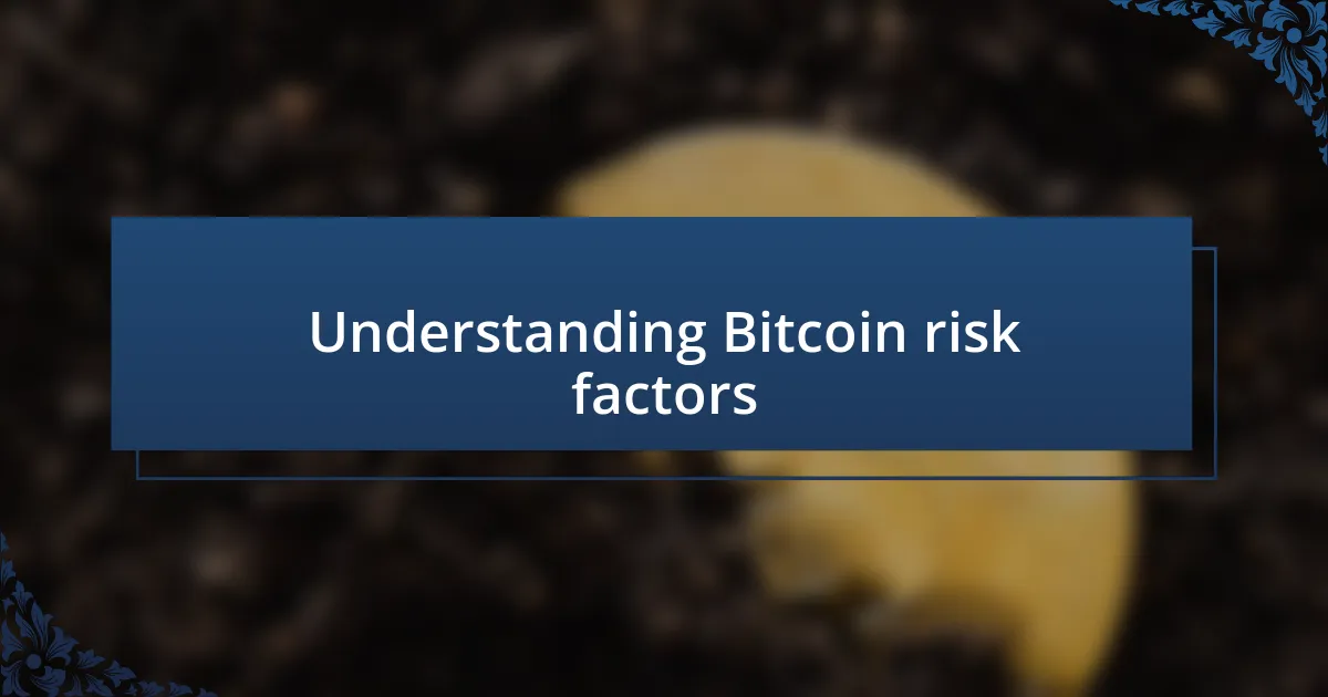 Understanding Bitcoin risk factors